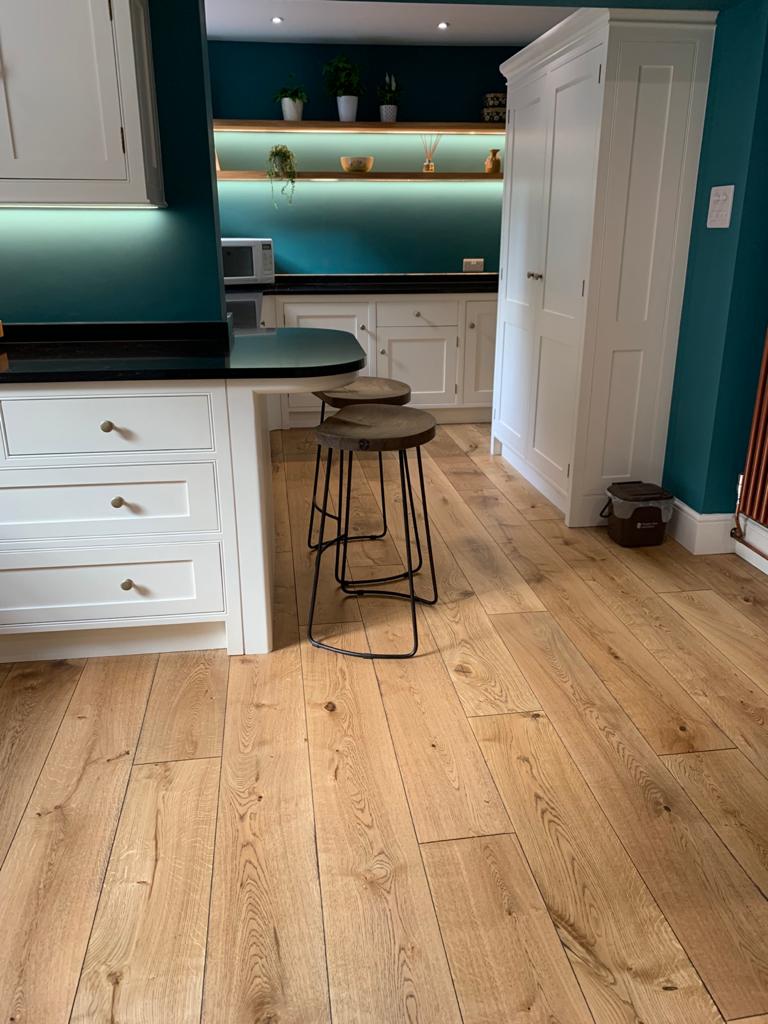 The Sherwood floor in the Ted Todd Classic Tones Collection seen here in extra wide planks, an installation by Flooring 4 You Ltd in Cheshire